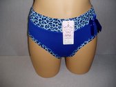 Dames slips 3 pack Fine women katoen met bamboe effen met panterprint blauw XXL