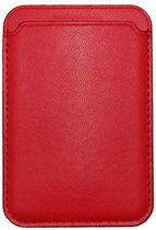 Rode Lederen Kaarthouder / Portemonnee met MagSafe magneet voor iPhone 12 / Pro / Mini / Pro Max