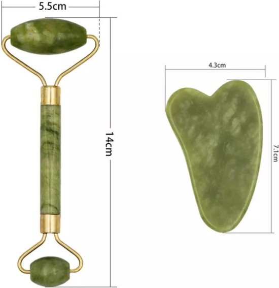 Rouleau de visage en jade + pierre Gua Shua GRATUITE (ACTION TEMPORAIRE!) -  Anti-âge -... | bol.com