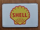 SHELL - Metalen Reclamebord met reliëf -  20x30 cm - Garage Wandbord Retro Plaat Bord