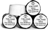 TELANO® 5 stuks Dymo Compatibel Labels 99010 Wit - 89 x 28 mm - 130 Etiketten per Rol - Verzendetiketten - Adresetiketten S0722370