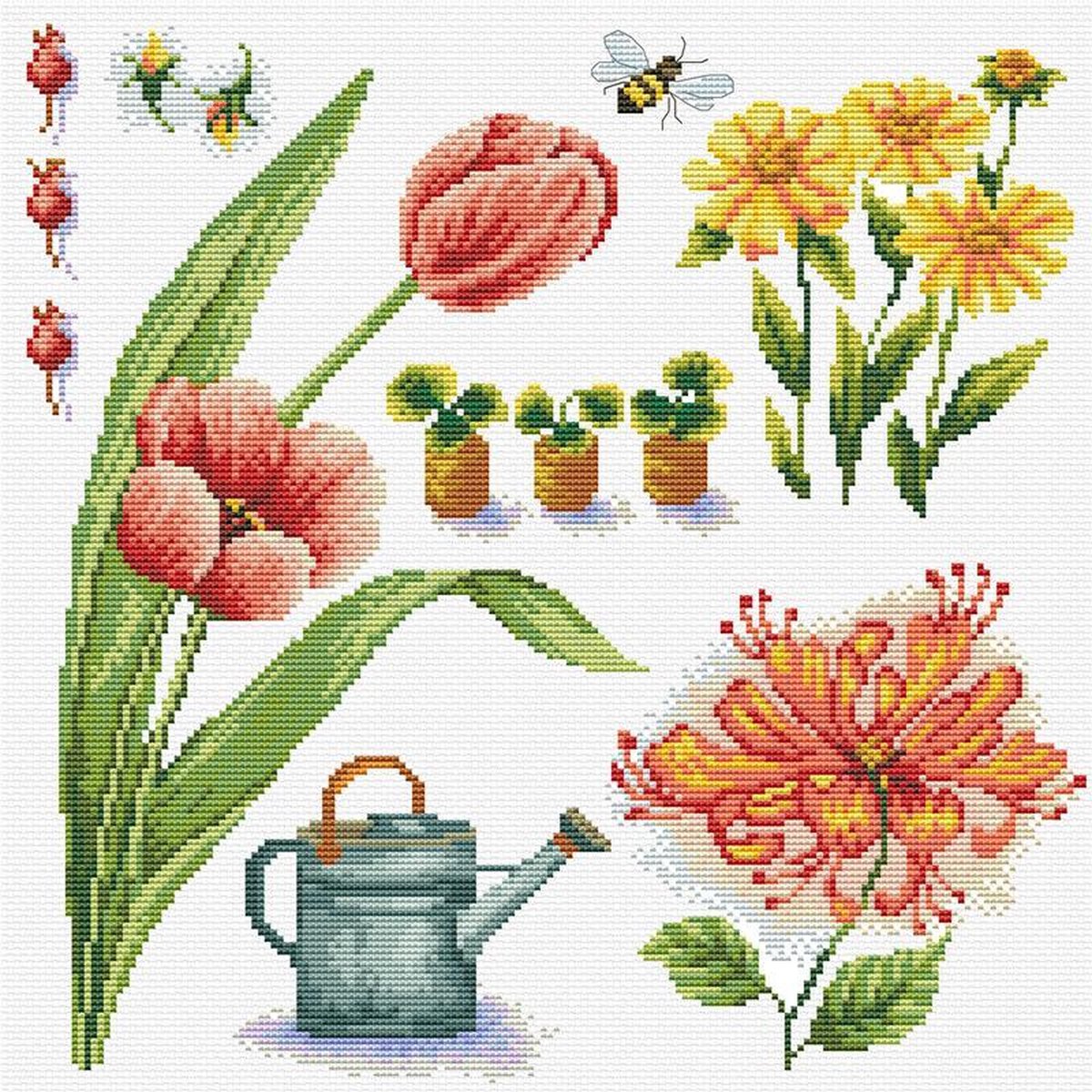 Needleart World Garden Sampler 1 voorbedrukt borduren (pakket)