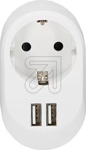 EGB verdeelstekker - wit - 1-voudig + 2 USB poorten