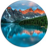 Dibond Wandcirkel - Banff National Park - Canada - 70x70cm Foto op Aluminium Wandcirkel (met ophangsysteem)