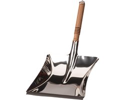 Stofblik - Vuilblik Rvs - Rubberen Lip - Houten Handvat + Ophangoog