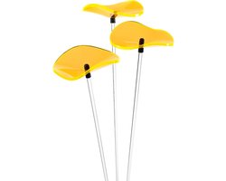 Cazador Del Sol Zonnevangers - tuin decoratie voor buiten - Lucille Ø80mm x 26cm Geel Set3