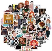 The Queens Gambit sticker mix - 50 stickers voor laptop, schaakklok, muur, journal etc. Schaken/Schaakspel/Netflix serie
