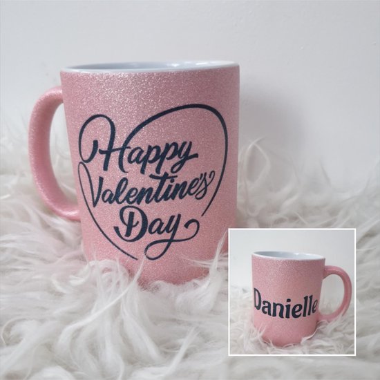 verlamming hoe vaak maximaliseren Valentijn mok glitter roze met naam [Mok met naam] [Glitter mok] [Liefde] |  bol.com