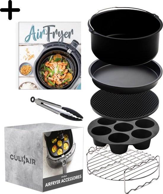 Culi-N-Air - 7-Delige - Heteluchtfriteuse XL accessoires set Inclusief Kookboek |