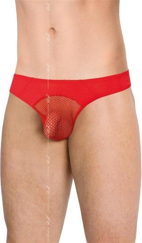 Slip homme sexy transparent avec résille rouge Taille: M / L | bol.com