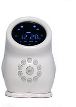 Kleine Dino Slaaptrainer - Wekker - Nachtlamp Functie met Slaaptimer - Wake Up Light - Oplaadbaar - Wit