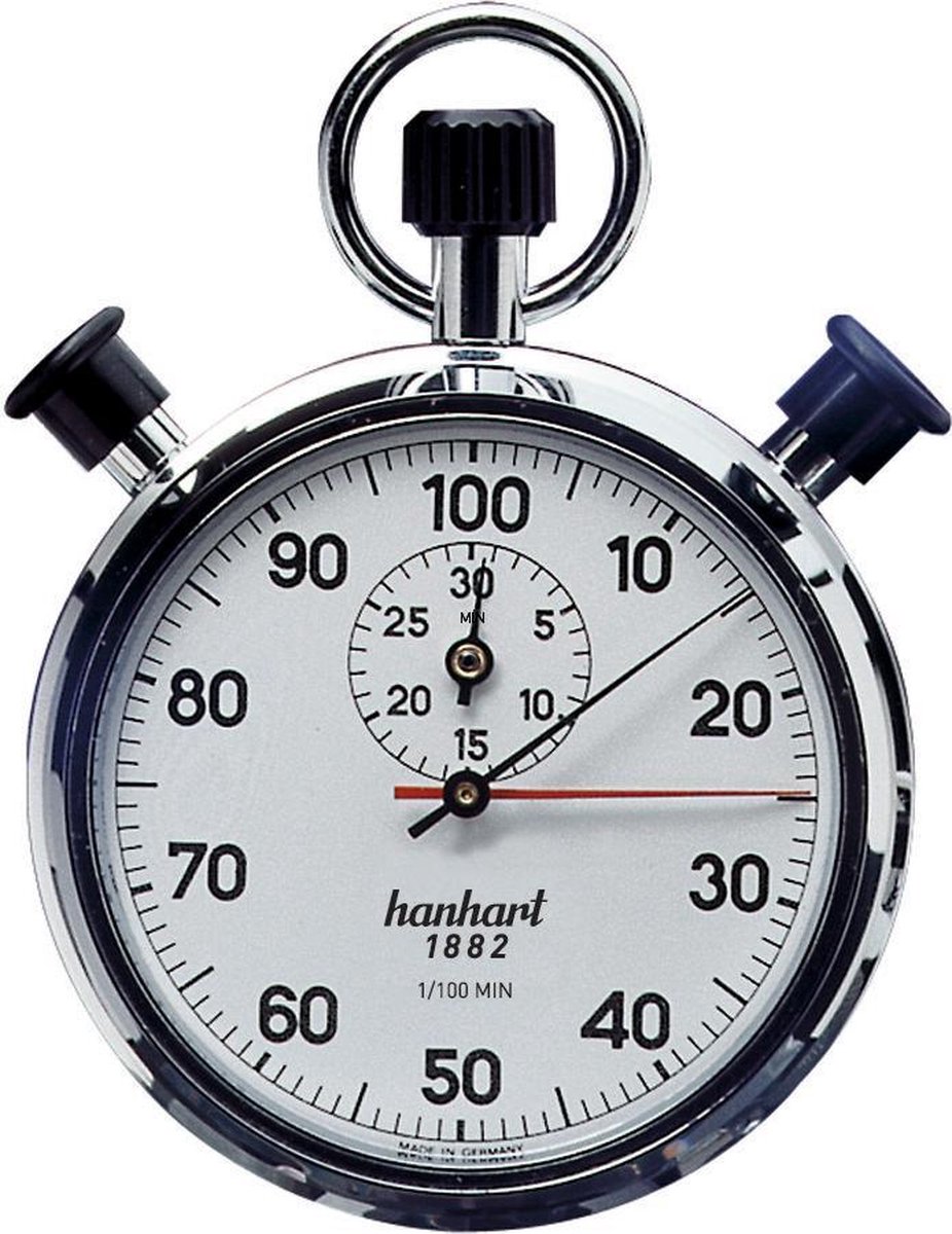 Hanhart mechanische stopwatch Addition timer split-second 135.0201-0S - 1/100 min - 30 min - Hanhart