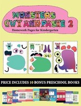 Homework Pages for Kindergarten (20 full-color kindergarten cut and paste activity sheets - Monsters 2)
