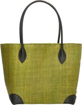 PE-Florence Raffia Rieten mand - Olijfgroen