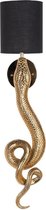 Wandlamp slang met lampenkap zwart/goud (r-000SP38276)
