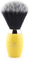 Luxe geel heren scheerkwast met zwart synthetisch borstelharen baard en snor gezichts haar perfecte scheer perfecte cadeau voor heren (Shaving Brush)