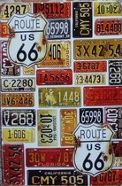 Wandbord – Route 66 kenteken - Vintage Retro - Mancave - Wand Decoratie - Emaille - Reclame Bord - Tekst - Grappig - Metalen bord - Schuur - Mannen Cadeau - Bar - Café - Kamer - Ti