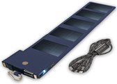 Draagbare Powerbank met zonnepanelen, SunPower Technologie, handig om GMS's op te laden, licht voor o.a. lange trektochten, zakformaat, compatibel met iPhone, Samsung, Huawei, blau