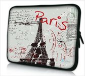 Sleevy 9.7 tablet/ipad hoes postcard Paris grijs - tablet sleeve - tablethoes - tablet sleeve