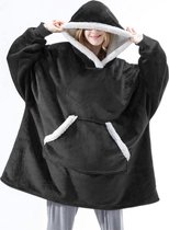 Comfyhoodies- Zwarte Deluxe Hoodie - Hoodie Deken - Hoodie Blanket - Deken Met Mouwen - Oversized Hoodie - Fleece Deken - Sherpa - Indoor/Outdoor Coat