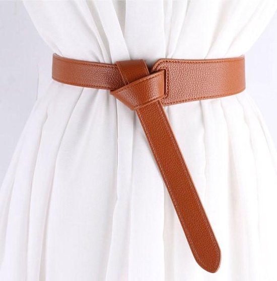 Belle ceinture à noeud de mode - ceinture habillée / ceinture femme pour la taille ou la hanche - Cognac | Filles - Jeunes filles | Ceinture de taille - Ceinture de taille | Robe de Décoration - Collection DH