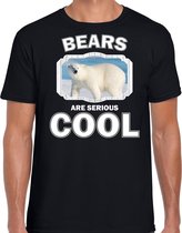 Dieren ijsberen t-shirt zwart heren - bears are serious cool shirt - cadeau t-shirt grote ijsbeer/ ijsberen liefhebber M