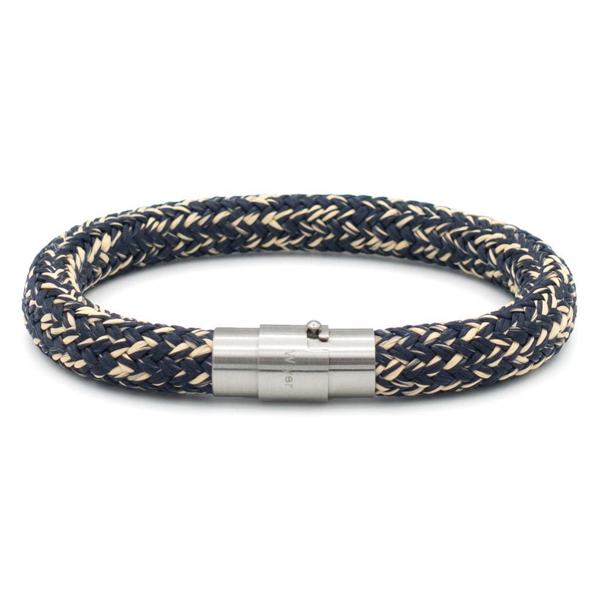 Wiyer Bracelets Heren armband | Armband heren | Mannen armband | Touw armband - NavySand - 8 mm - S