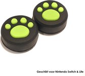 Thumb Grips | Thumb Sticks | Gaming Thumbsticks | Geschikt voor Nintendo Switch & Lite | 1 Set = 2 Thumbgrips | Hondenpootjes | Zwart/Lichtgroen