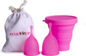 PinkyCup Setje - 2 Menstruatiecups met Sterilisator - Medisch Siliconen Cups - Herbruikbaar - Milieuvriendelijk