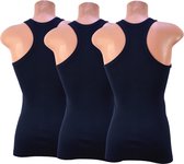 3 Pack Top kwaliteit halterhemd - 100% katoen - Zwart - Maat XL