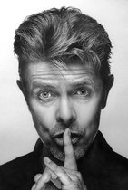 Luxe Wanddecoratie - Fotokunst 'David Bowie Kiss' - Hoogste kwaliteit Plexiglas - Blind Aluminium Ophangsysteem - 60 x 90 - Akoestisch en UV Werend