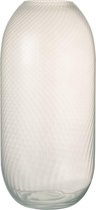 J-Line Vaas Rond Ribbels Hoog Glas Wit