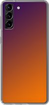 Samsung Galaxy S21 Plus - Smart cover - Oranje Paars - Transparante zijkanten