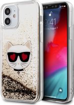 Goud hoesje van Karl Lagerfeld - Backcover - voor iPhone 12 Mini - Liquid Glitter