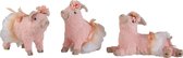 J-Line Varken Zittend/Liggend/Staand Polyfoam Roze Small Assortiment Van 3 L 18 x B 18 x H 16,5 cm