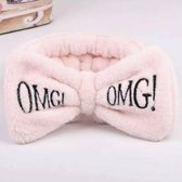 OMG Hoofdband-Bandeau-Elastische Hoofdband-Fleece Haarband-Licht Roze