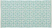 Vloerkleed - mykonos - 80x150 - voor binnen en buiten - wit met blauw