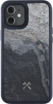 iPhone 12 Mini Backcase hoesje - Woodcessories -  Grijs - Steen