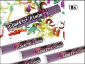 8x Feest confetti kanon papier 40cm - Carnaval optocht shooter party popper thema feest festival confettie