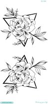 Temporary tattoo | tijdelijke tattoo | fake tattoo | Pioenrozen - Peonies | 100 x 210 mm