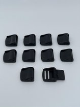 10 x klapgesp 25mm-YKK-Fixlock-Gesp-Kleur:Zwart