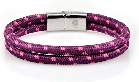 Armband meisje - touw roze dames 17,5cm Galeara Design NOA Festival