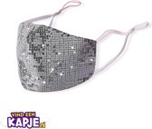 Bling mondkapje Florence | Verstelbaar | Kerstkapje - Kerst mondkapjes |  incl PM2.5 filter | Hoge kwaliteit| Face Mask | Mouthmask | Herbruikbaar | Katoen | Wasbaar | Pailetten |