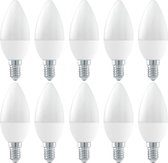 Kaarslamp E14 C37 10 stuks | LED 6W=42W gloeilamp | koelwit 4000K