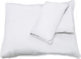 Fissaggio | Set kussenslopen Mist Tencel met Mist Linnen Piping - 65x65cm - Wit/Wit