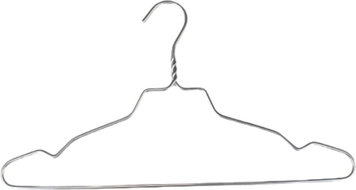 Kledinghangers met broeklat ANTOINE - Zilver- Aluminium - Set van 5