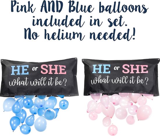 Ballon Gender Reveal Versiering Set Ballonnen Ballon   Boy or Girl | He or She | Nieuw 2021 | - Trueperfect