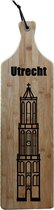 Borrelplank Utrecht - Domtoren - Bamboe hout - 17x63cm - Serveerplank