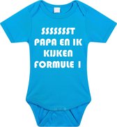Rompertjes baby - papa en ik kijken formule 1 - baby kleding met tekst - kraamcadeau jongen - maat 68 blauw