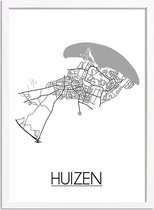 Huizen Plattegrond poster A4 + fotolijst wit (21x29,7cm) - DesignClaud